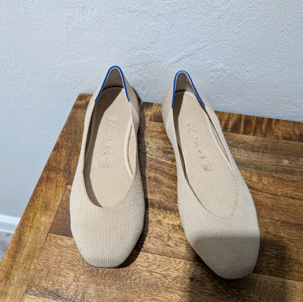 Rothy's The Flat Ecru Textile Ballet Flat Comfort Shoes Women’s US Sz 9‎ - Picture 5 of 7